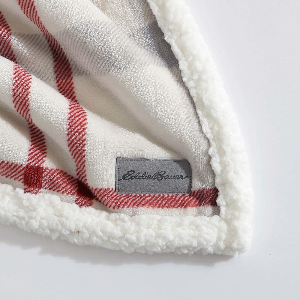 50"x60" Plaid Reversible Sherpa Fleece Throw Blanket