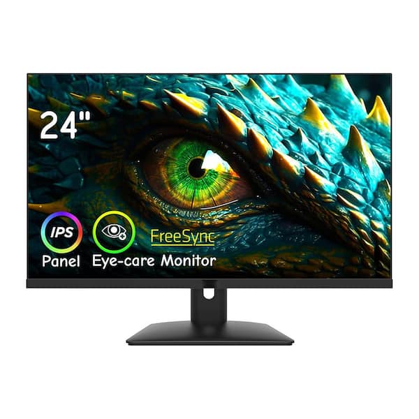 24 in. Eye Care 1080P IPS Computer Monitor with HDMI & VGA, 75Hz Refresh Rate, Frameless & VESA Mount Compatible, Black