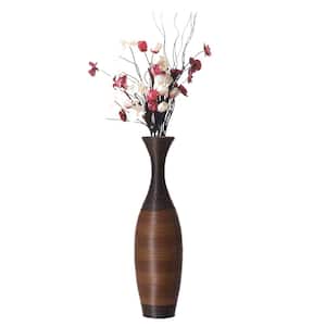 Tall Decorative Floor Vase, PVC Floor Vase, Tall Flower Holder, Brown Floor Vase, Floor Vase 41 in. -Tall