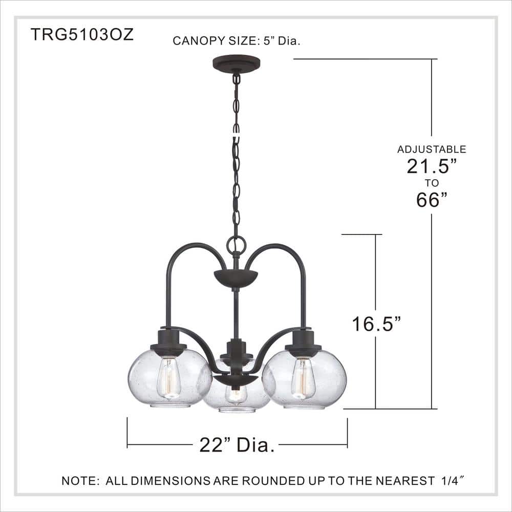 Old Bronze Mini Chandelier with Clear Seedy Glass Shades