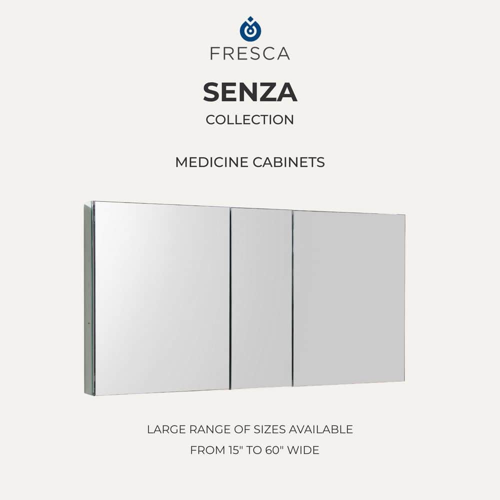 Modern Frameless Rectangular Surface Mount Medicine Cabinet Mirror