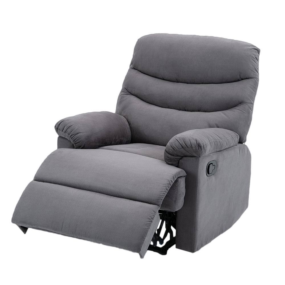 32 in. Gray Modern Comfortable Microfiber Single Seat 2-Point Massage Elect