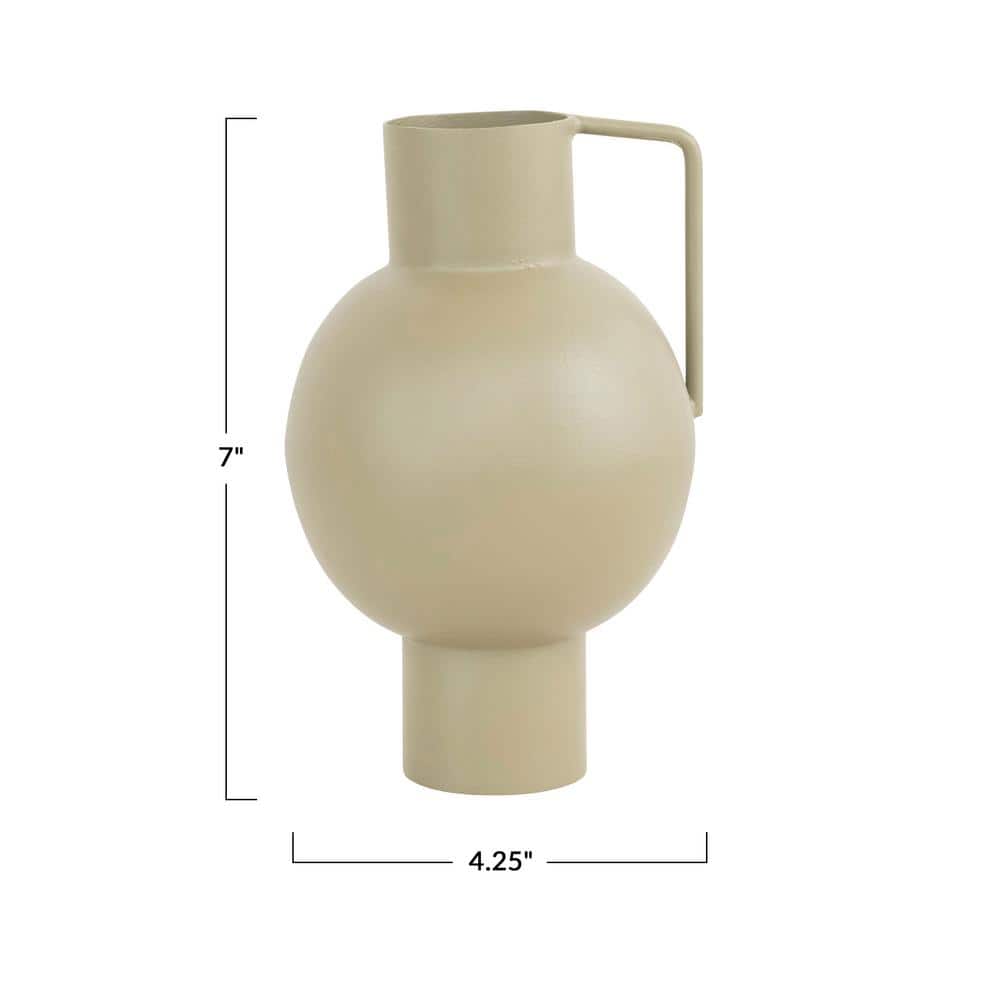 Sophisticated Textured Metal Table Vase with Handle