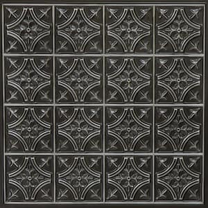 Scarlette Antique Silver 2 ft. x 2 ft. PVC Glue Up or Lay In Faux Tin Ceiling Tile (40 sq. ft./case)
