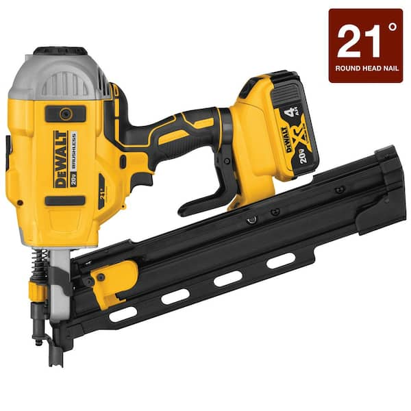 DEWALT 20 Volt MAX XR Lithium Ion 21 Cordless Framing Nailer Kit and Brushless 7 1 4 in. Circular Saw Tool Only DCN21PLM1W570B The Home Depot