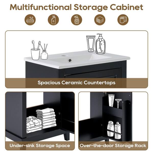 tunuo 20 in. W Wood Modern Small Bathroom Vanity Cabinet in