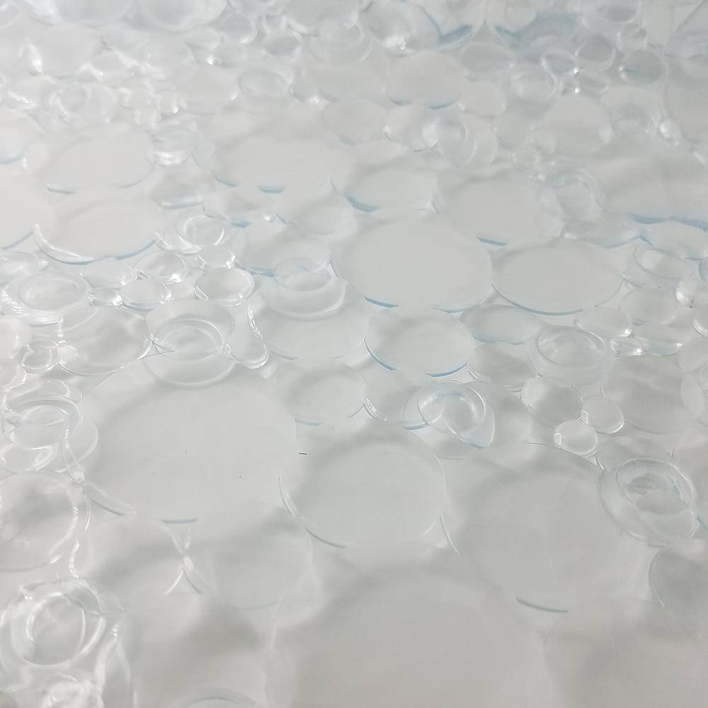 Clear PVC Non-Slip Square Shower Mat with Bubble Design