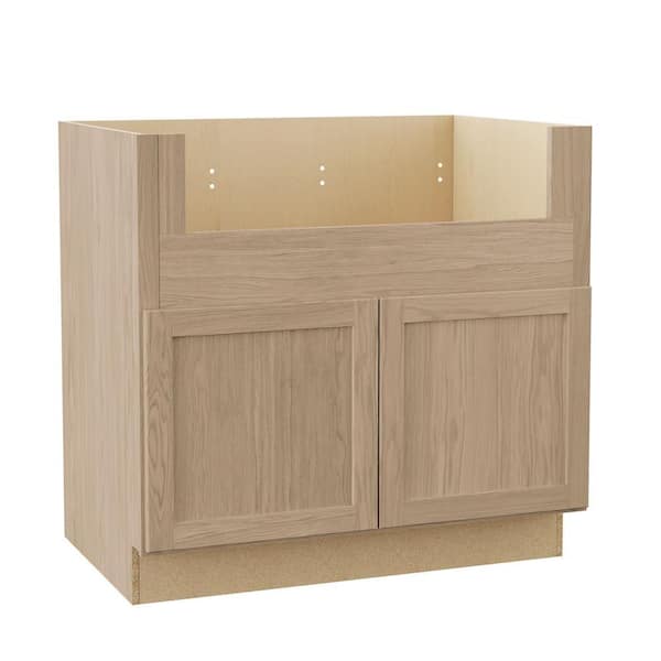 Sinclair 36 in. W x 24 in. D x 34.5 in. H Assembled Sink Base Cabinet in Shaker Light Oak