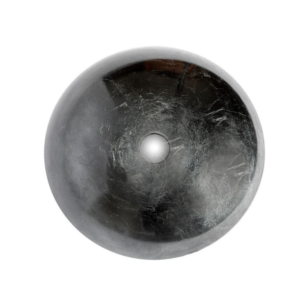 16.38'' Silver and Black Glass Vessel Sink