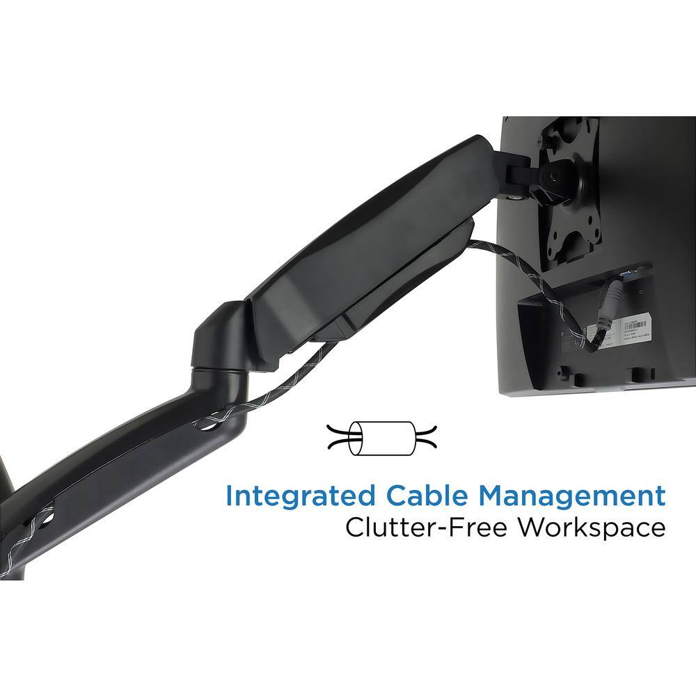 Black Steel Dual Arm Full Motion Monitor Wall Mount