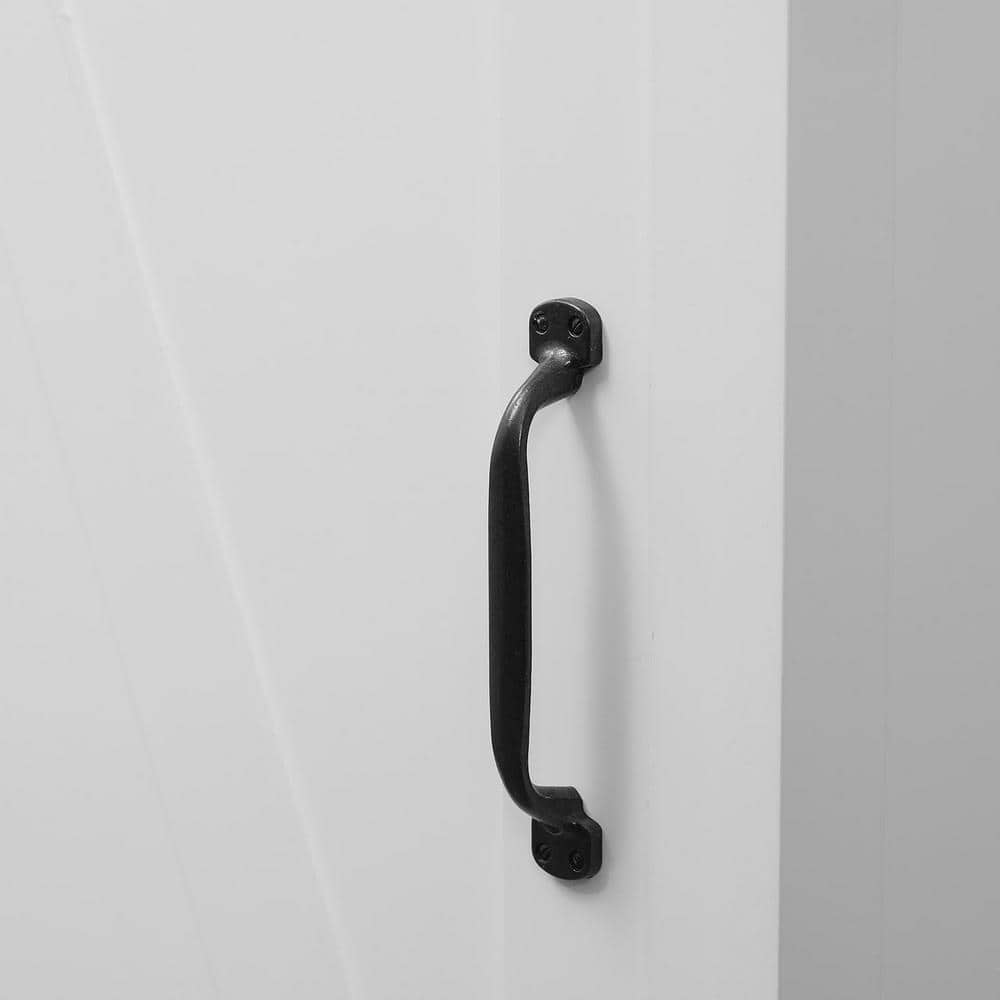 White MDF Bathroom Cabinet with Adjustable Shelving and Sliding Door