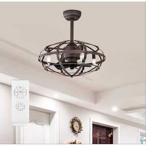 20.6 in. Indoor Bronze Ellipsoid Ceiling Fan with Remote Control