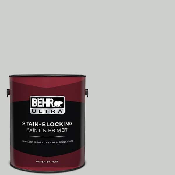 BEHR ULTRA 1 gal. #N460-2 Planetary Silver Flat Exterior Paint & Primer