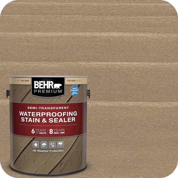 BEHR PREMIUM 1 gal. #ST-143 Harbor Gray Semi-Transparent Waterproofing Exterior Wood Stain and Sealer