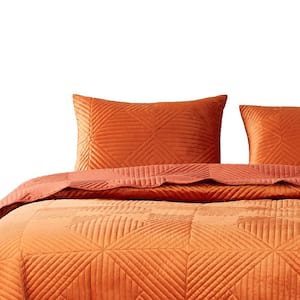 1-Piece Orange Solid King Size Cotton Throw Blanket