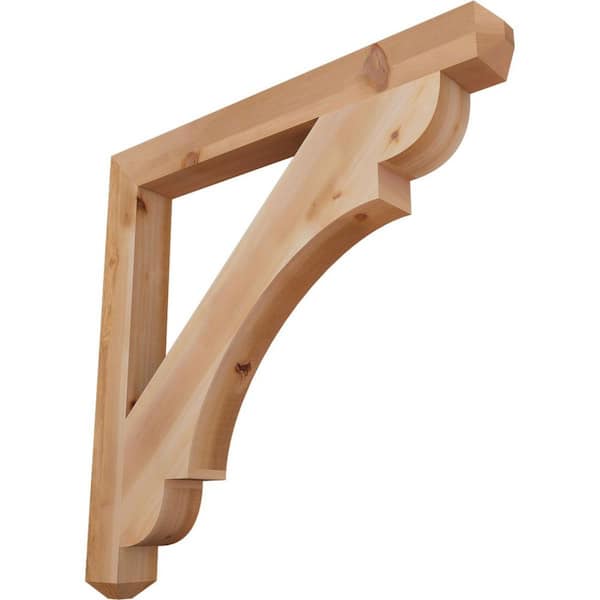 Ekena Millwork 3.5 in. x 38 in. x 38 in. Western Red Cedar Olympic Craftsman Smooth Bracket