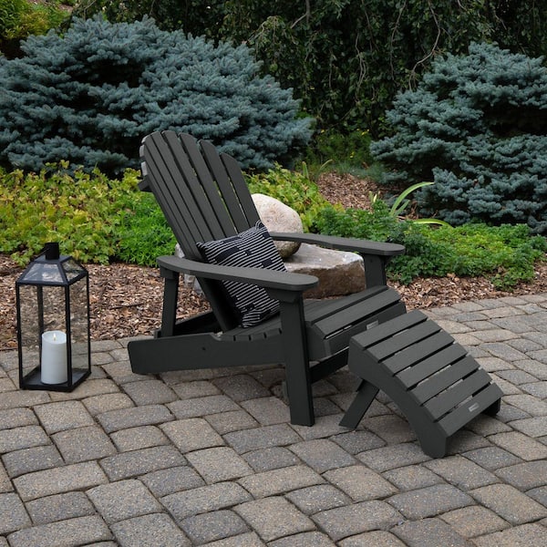 Highwood King Hamilton Black 2-Piece Recycled Plastic Outdoor Seating Set