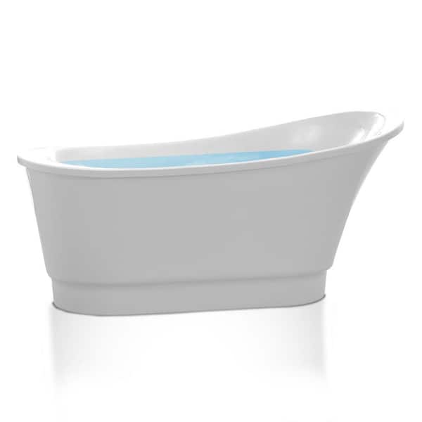 ANZZI Prima 67 in. L x 31 in. W Acrylic Flatbottom Non-Whirlpool Bathtub in White