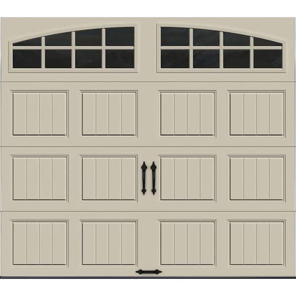 Clopay Gallery Collection 8 ft. x 7 ft. 6.5 R-Value Insulated Desert Tan Garage Door with Arch Window