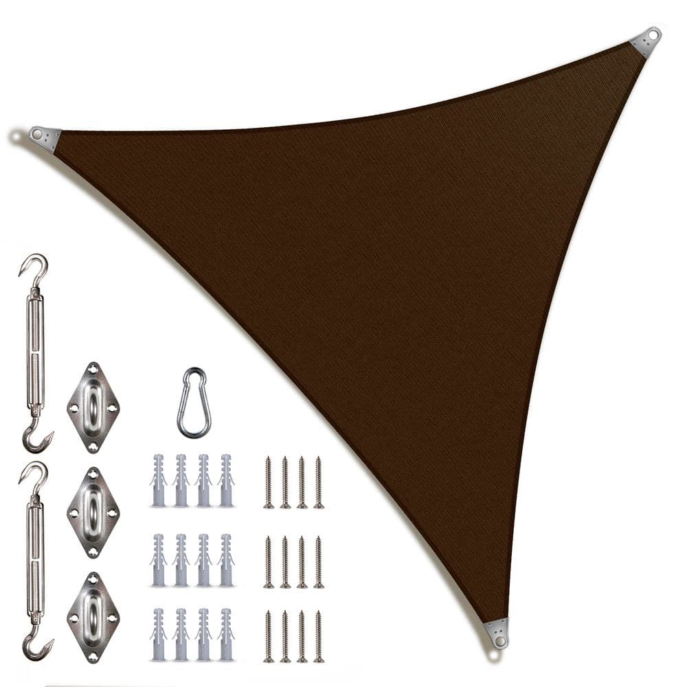 Super Ring 12 ft. x 12 ft. x 12 ft. Triangle Sun Shade Sail with Hardware Kit-Brown price history on PriceWatchPro