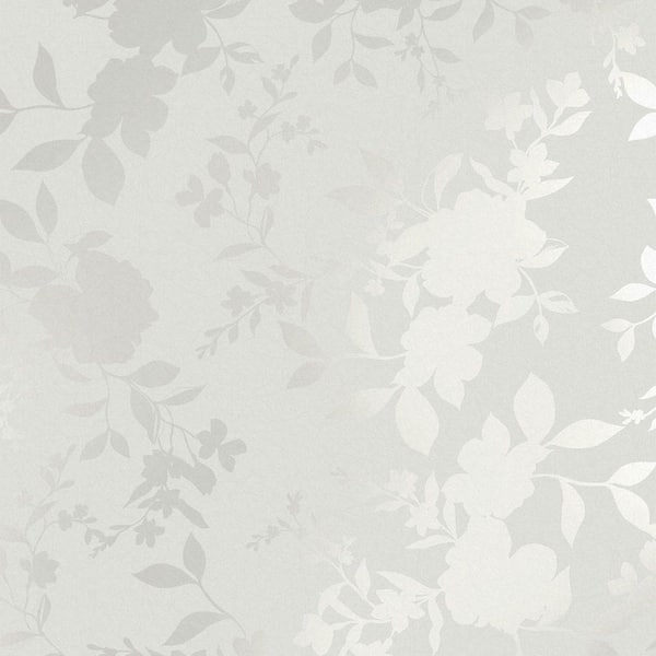 Laura Ashley Westbourne Silver Metallic Non Woven Removable Paste The Wall Wallpaper Sample