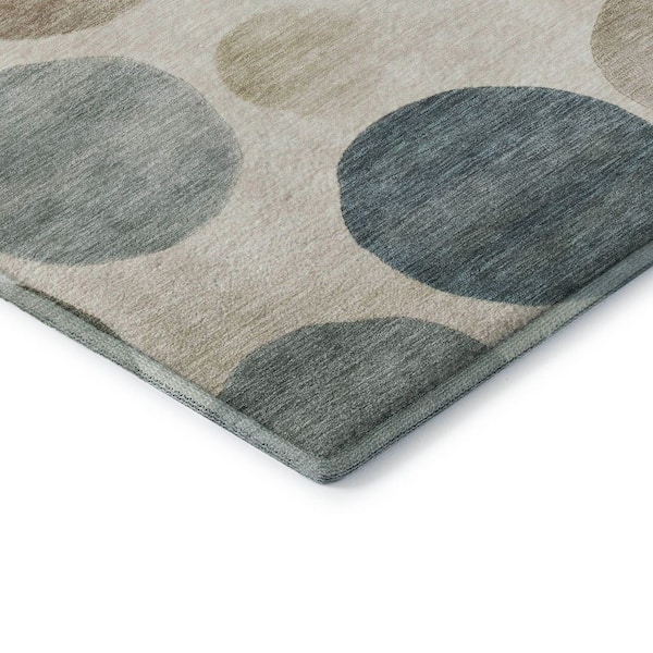 Mayfield Premium Machine Washable Abstract AMF2062 Ivory 8 ft. x 10 ft. Area Rug