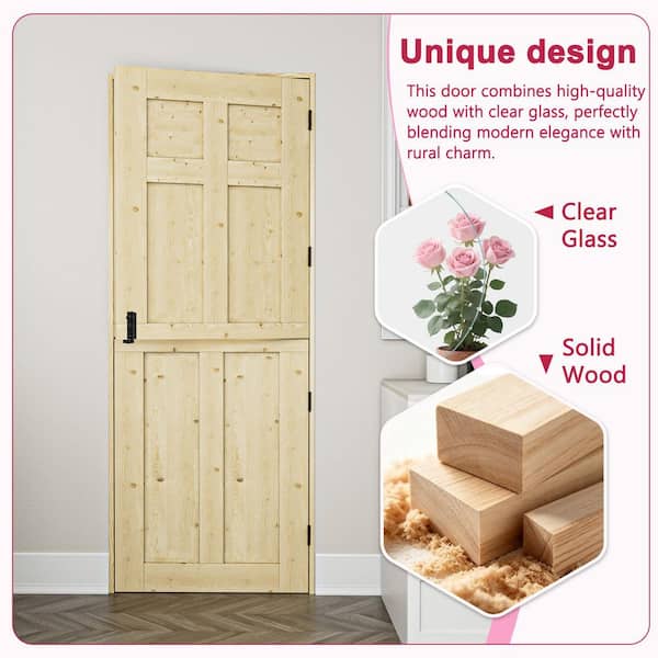 EH PUERTA 36 in. x 80 in. Solid Pine Universal 6-Panel Unfinished