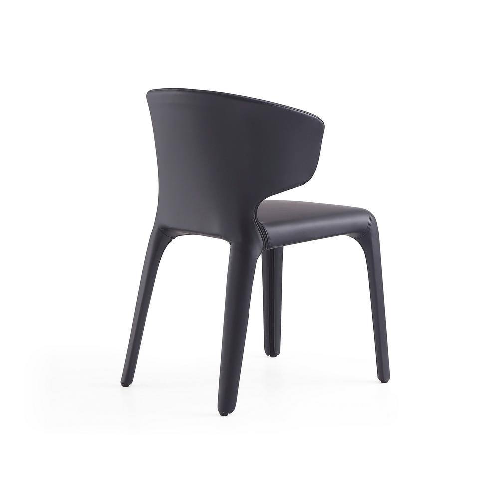 Set of 2 Black Faux Leather Upholstered Dining Chairs