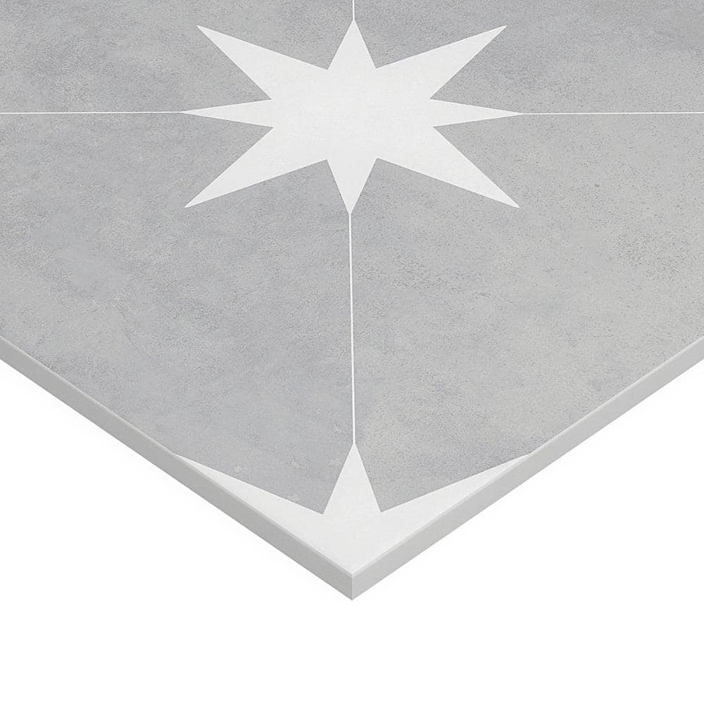 Polaris 9x9 Gray Matte Porcelain Floor and Wall Tile