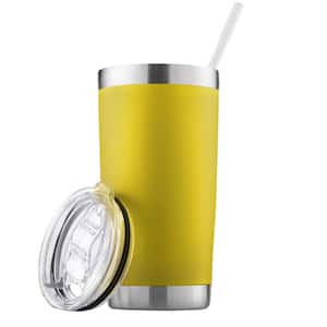 20 oz. Stainless Steel Insulated Tumbler with Lid and Straw - Yellow