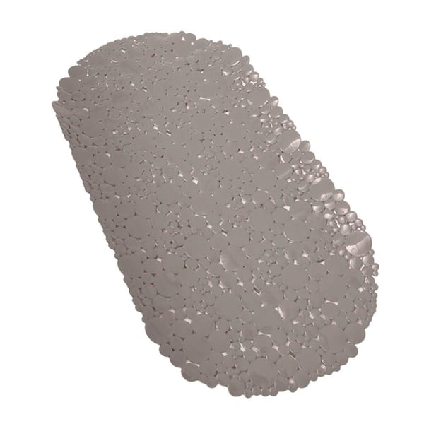 Bubbles Non-Slip Oval Bathtub Mat Solid Taupe 28 L x 15 W