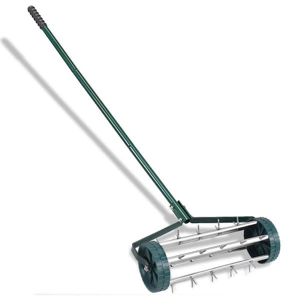Rolling Garden Lawn Aerator Roller Home Grass Steel Handle