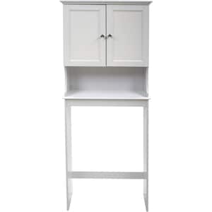 Contemporary Country 23.6 in. W x 62 in. H x 8.88 in. D Space Saver with Shaker Style Panels in White