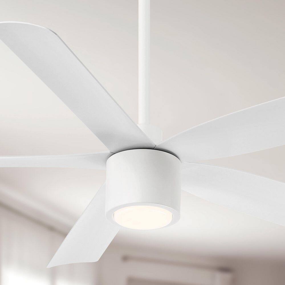 RAVIAN 5-Blade 52 in. Indoor/Outdoor Matte White Modern Ceiling Fan with Color Select LED Light and Remote Included price history on PriceWatchPro