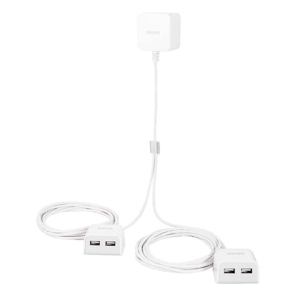 Brise mock apologi Philips 4-Port USB Charging Station with 16. ft. Splitter Cable  DLK51344Q/27 - The Home Depot