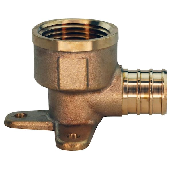 Apollo 3/4 in. Brass PEX-B Barb x 3/4 in. Female Pipe Thread Adapter 90-Degree Drop-Ear Elbow