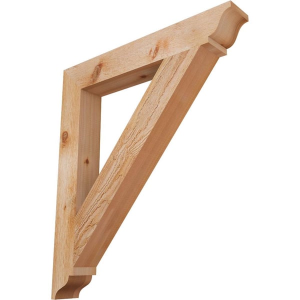 Ekena Millwork 4 in. x 32 in. x 28 in. Western Red Cedar Traditional Rough Sawn Bracket