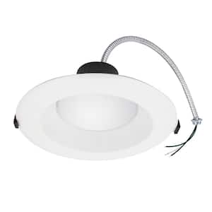 8 in. Recessed Commercial LED Downlight, No Housing Required White Trim Selectable Color Temperature/Wattage 2400 Lumens