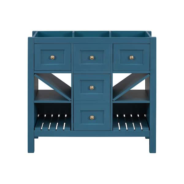 Boosicavelly 36 in. W x 18 in. D x 33 in. H Bath Vanity Cabinet without Top in Blue