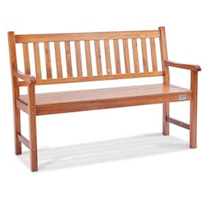 Outdoor Bench, 50 in.es Wood Garden Bench for Outdoors, Outdoor Garden Park Bench with Backrest and Armrests