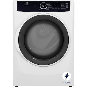 8 cu. ft. Electric Dryer Vented Front Load Perfect Steam Dryer with Instant Refresh in White
