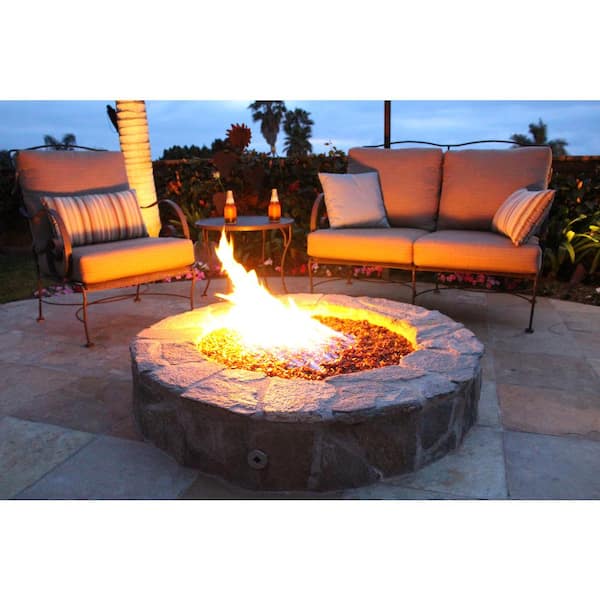 Amber 1/2 Tempered Fire Pit Glass Stones Decorative Fireplace