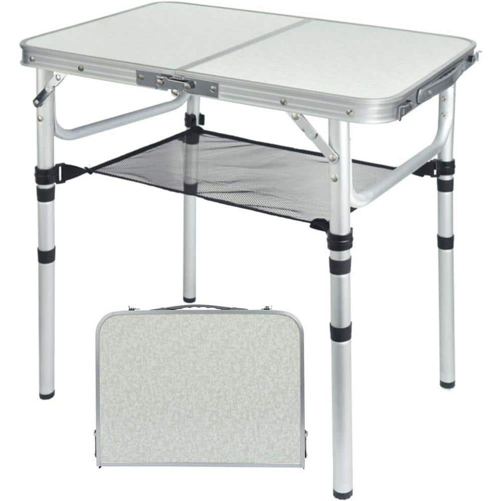 PALEO HOME LLC White Small Folding Camping Table, 2ft Portable