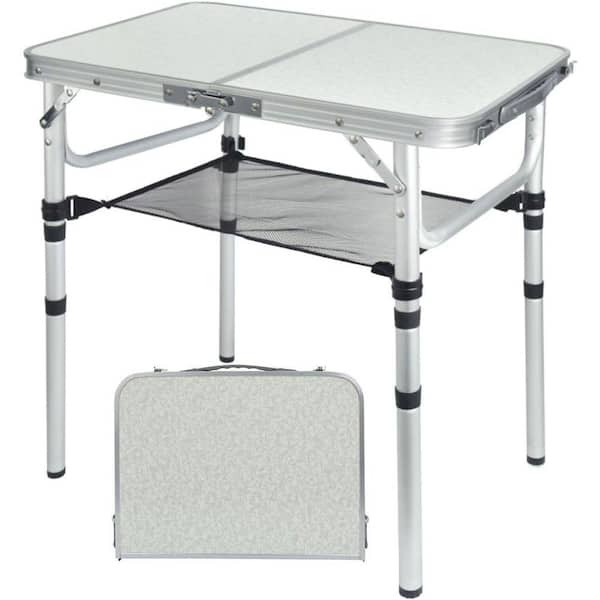 PALEO HOME LLC White Small Folding Camping Table, 2ft Portable