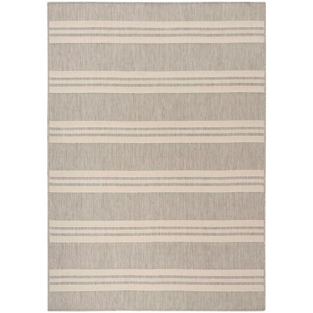 Horizon Indoor/Outdoor Grey 5 ft. x 7 ft. Stripes Contemporary Area Rug price history on PriceWatchPro
