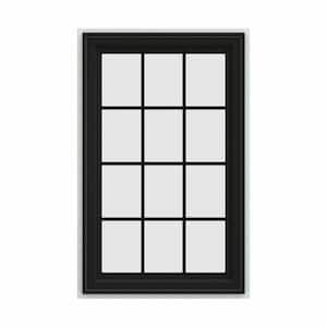 36 in. x 48 in. V-4500 Series Bronze FiniShield Vinyl Right-Handed Casement Window with Colonial Grids/Grilles