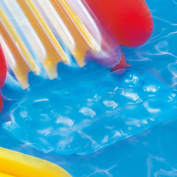 9.75 x 6.3 ft. Rainbow Slide Inflatable Oval Shape Pool and Water Slide Ring Center