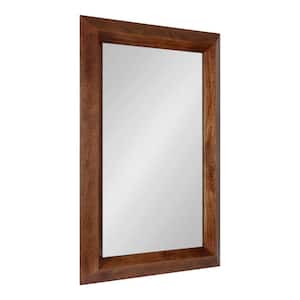 Quaid 36.25 in. H x 24 in. W Modern Rectangle Framed Walnut Brown Wall Mirror