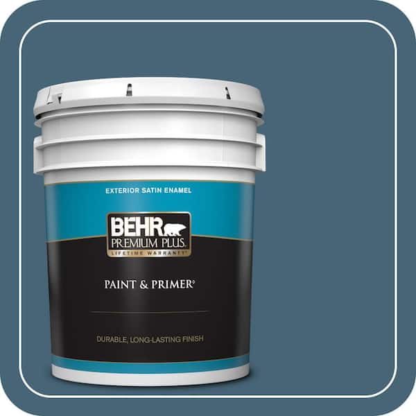 BEHR PREMIUM PLUS 5 gal. Home Decorators Collection #HDC-WR15-6 Winter Evening Satin Enamel Exterior Paint & Primer