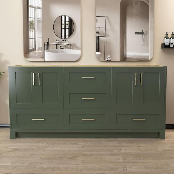 72 in. W x 22 in. D x 34 in. H Bath Vanity Cabinet without Top Bathroom Vanity Cabinet in Matte Green